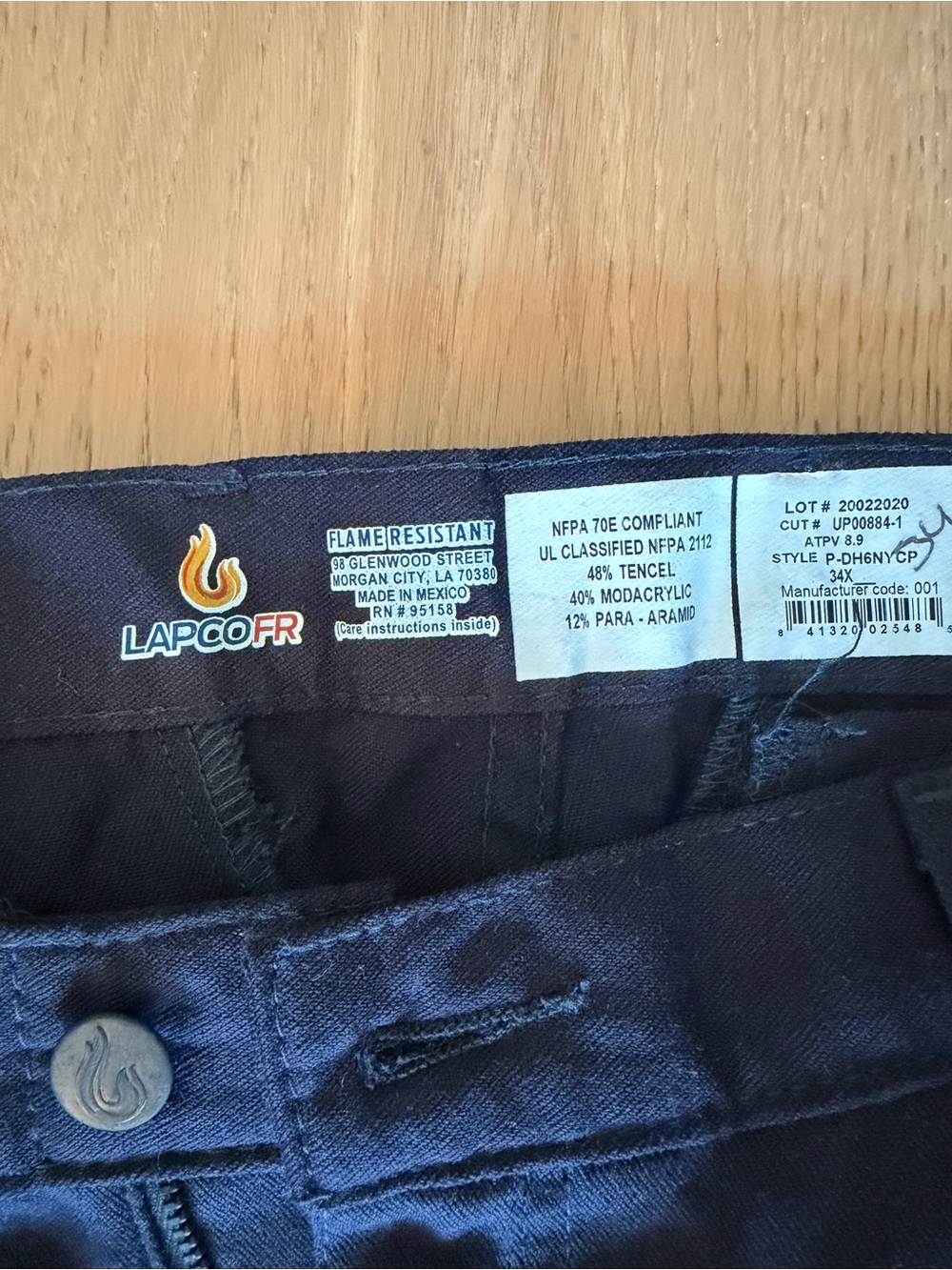 Lapco FR Men's Flame-Resistant Cargo Pants - Navy